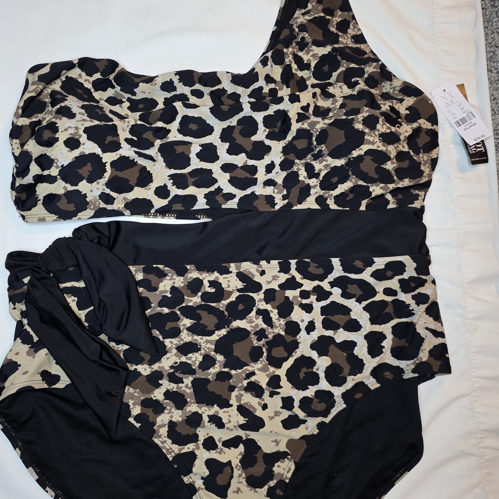 New York & Company Leopard Print Swimsuit